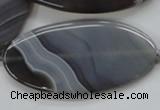 CAA235 15.5 inches 30*60mm oval grey line agate gemstone beads