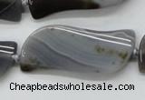 CAA236 15.5 inches 18*46mm marquise grey line agate beads