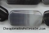 CAA238 15.5 inches 20*40mm rectangle grey line agate beads