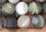 CAA2393 15.5 inches 8mm round matte Botswana agate beads wholesale