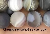 CAA2394 15.5 inches 10mm round matte Botswana agate beads wholesale