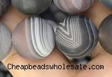 CAA2396 15.5 inches 14mm round matte Botswana agate beads wholesale