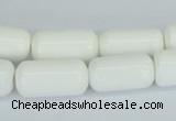 CAA24 15.5 inches 10*20mm cylinder white agate gemstone beads