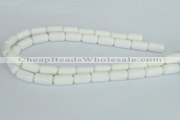 CAA24 15.5 inches 10*20mm cylinder white agate gemstone beads