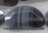 CAA257 15.5 inches 25*40mm faceted freeform grey line agate beads