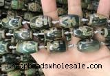 CAA2671 15.5 inches 13*22mm - 15*23mm drum tibetan agate dzi beads