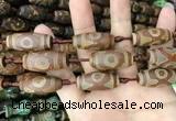 CAA2675 15.5 inches 12*28mm - 15*32mm rice tibetan agate dzi beads