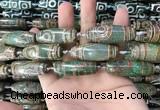 CAA2699 15.5 inches 14*38mm - 16*43mm rice tibetan agate dzi beads