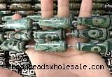 CAA2700 15.5 inches 14*38mm - 16*43mm teardrop tibetan agate dzi beads