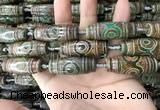 CAA2707 15.5 inches 14*38mm - 16*43mm rice tibetan agate dzi beads