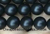 CAA2762 15.5 inches 6mm round matte black agate beads wholesale