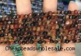 CAA2801 15 inches 4mm faceted round fire crackle agate beads wholesale