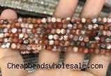 CAA2804 15 inches 4mm faceted round fire crackle agate beads wholesale