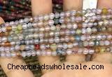 CAA2844 15 inches 4mm faceted round fire crackle agate beads wholesale