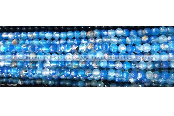 CAA2880 15 inches 6mm faceted round fire crackle agate beads wholesale