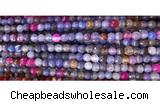 CAA2885 15 inches 6mm faceted round fire crackle agate beads wholesale