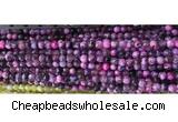 CAA2892 15 inches 6mm faceted round fire crackle agate beads wholesale