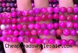 CAA2894 15 inches 6mm faceted round fire crackle agate beads wholesale