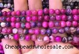 CAA2895 15 inches 6mm faceted round fire crackle agate beads wholesale