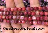 CAA2901 15 inches 6mm faceted round fire crackle agate beads wholesale