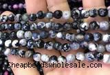 CAA2907 15 inches 6mm faceted round fire crackle agate beads wholesale