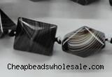 CAA291 15.5 inches 16*16*20mm black line agate gemstone beads