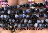 CAA2910 15 inches 6mm faceted round fire crackle agate beads wholesale