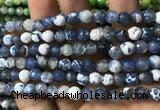 CAA2916 15 inches 6mm faceted round fire crackle agate beads wholesale