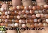 CAA2920 15 inches 6mm faceted round fire crackle agate beads wholesale