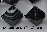 CAA294 15.5 inches 20*20*20mm black line agate gemstone beads