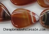 CAA297 15.5 inches 24*30mm flat teardrop red line agate beads