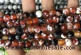 CAA2978 15 inches 8mm faceted round fire crackle agate beads wholesale