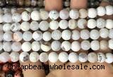 CAA2984 15 inches 8mm faceted round fire crackle agate beads wholesale