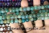 CAA2999 15 inches 8mm faceted round fire crackle agate beads wholesale