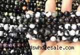 CAA3012 15 inches 8mm faceted round fire crackle agate beads wholesale