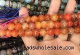 CAA3042 15 inches 10mm faceted round fire crackle agate beads wholesale