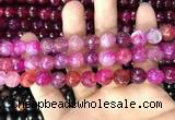 CAA3057 15 inches 10mm faceted round fire crackle agate beads wholesale