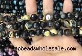 CAA3089 15 inches 10mm faceted round fire crackle agate beads wholesale