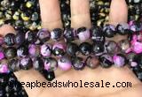 CAA3090 15 inches 10mm faceted round fire crackle agate beads wholesale