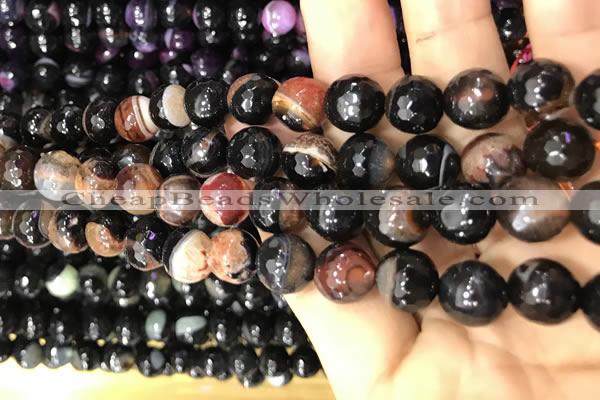 CAA3094 15 inches 10mm faceted round fire crackle agate beads wholesale