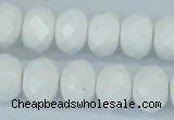 CAA31 15.5 inches 10*14mm rondelle white agate gemstone beads