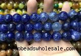 CAA3195 15 inches 14mm faceted round fire crackle agate beads wholesale