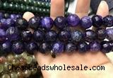 CAA3202 15 inches 14mm faceted round fire crackle agate beads wholesale