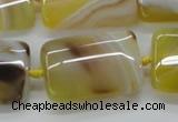 CAA322 15.5 inches 22*32mm rectangle yellow line agate beads