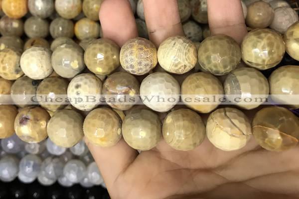 CAA3243 15 inches 16mm faceted round fire crackle agate beads wholesale