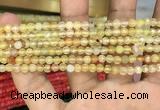 CAA3262 15 inches 4mm faceted round agate beads wholesale