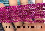 CAA3263 15 inches 4mm faceted round agate beads wholesale