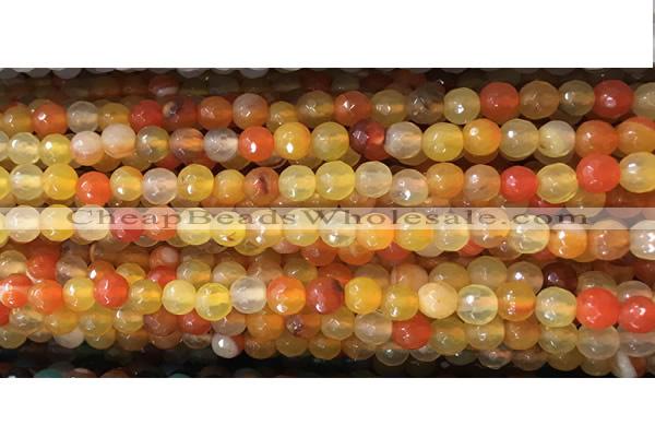 CAA3292 15 inches 6mm faceted round agate beads wholesale