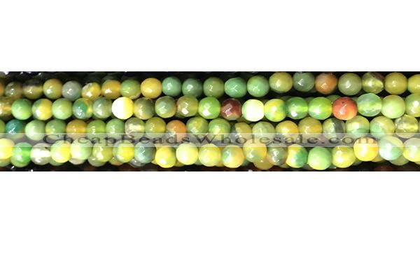 CAA3297 15 inches 6mm faceted round agate beads wholesale