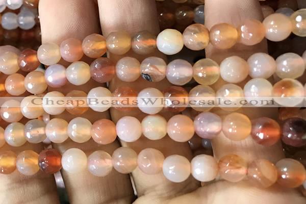 CAA3303 15 inches 6mm faceted round agate beads wholesale